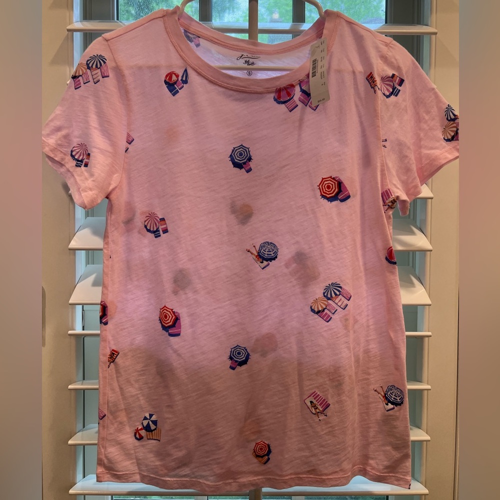 NWT Jcrew beach go-er/ umbrella cotton tshirt Size S